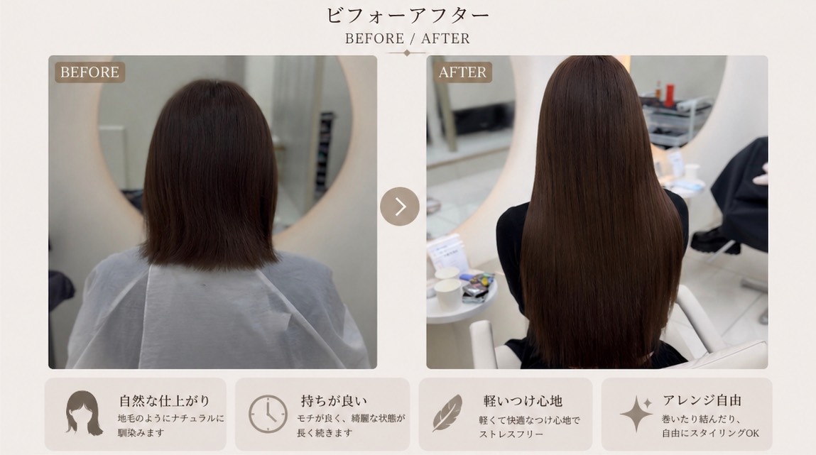 ダブルスキル羽エクステ ビフォーアフター